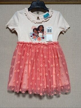 *New Disney Toddler and Little Girls Short Sleeve Moana Sisters Dress 2T